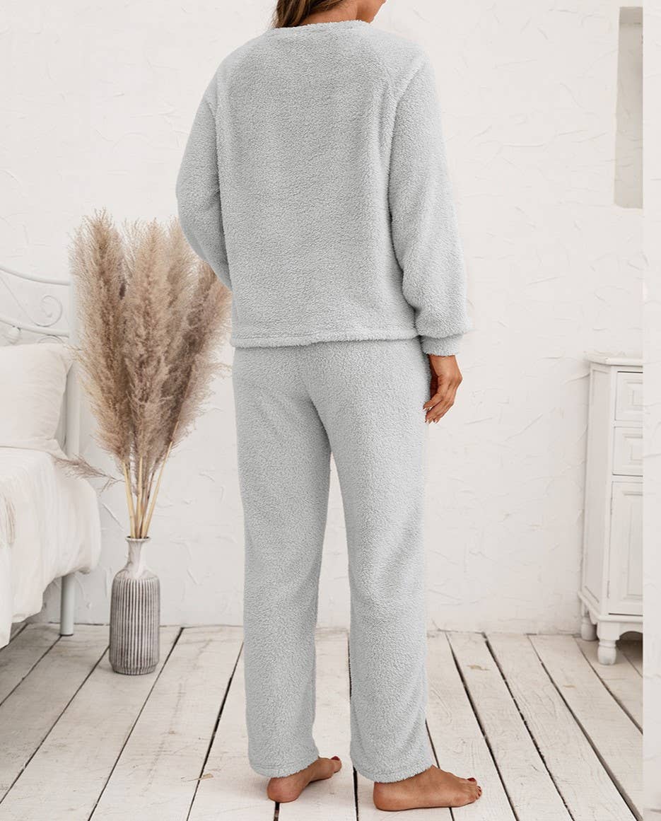 HIDDENBRAND - Wholesale Lounge Set - Women's - Loungewear Double-Sided Plush Two-Piece Set7