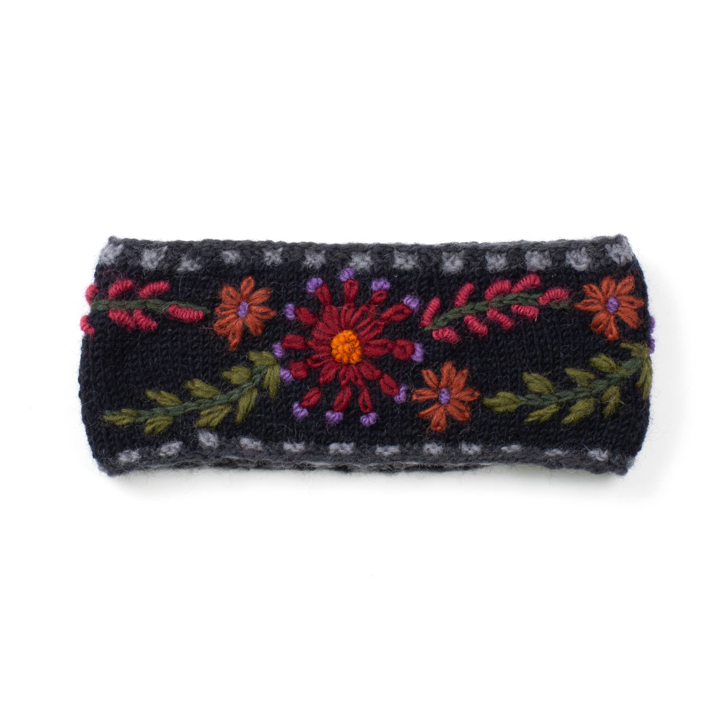 Lost Horizons Knitwear – Ships from USA - Vente Bandeau – femme - Bandeau Abigail – Cache-oreilles en laine brodée4