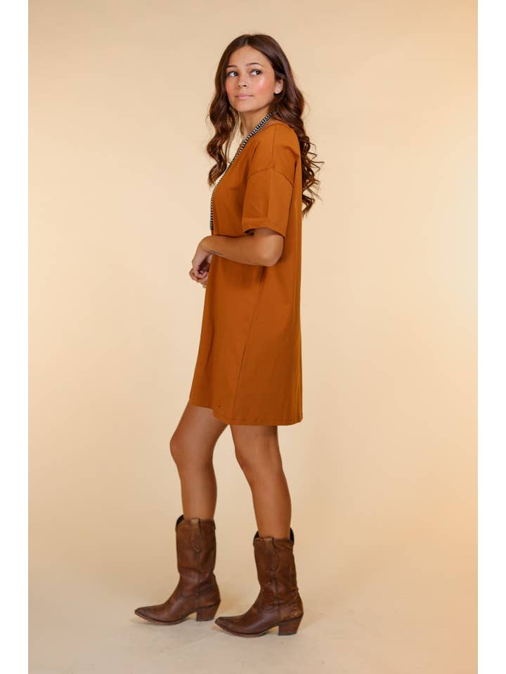 Rust T-shirt Dress for wholesale on Faire