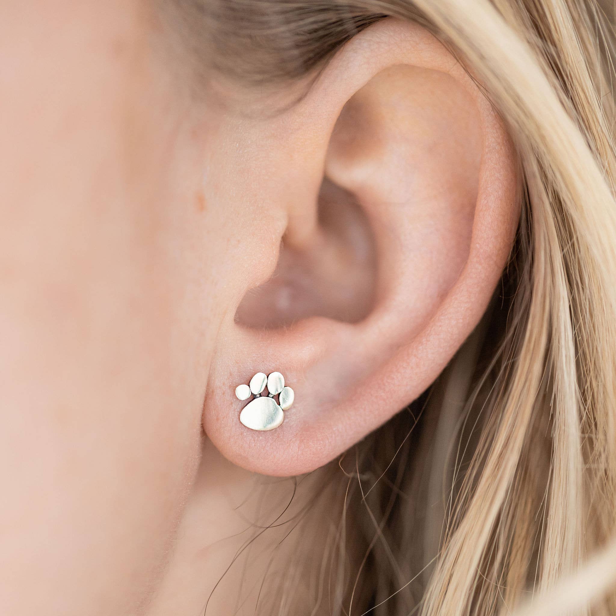Hayley & Co – wholesale Stud/post earrings – Dog Paw Sterling Silver Earrings2