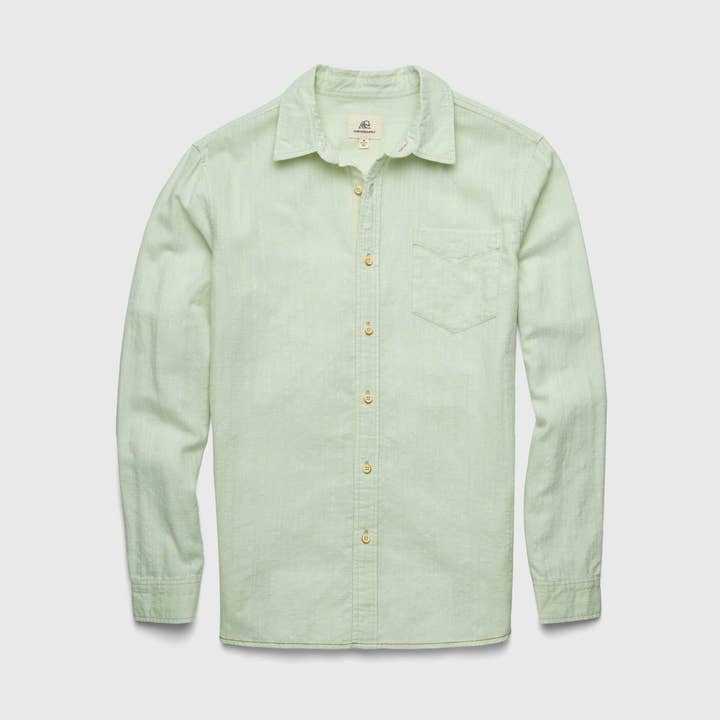 Chemise Brian 2 tons en tissu slub - Vert Seacrest pour la vente par SURFSIDESUPPLY