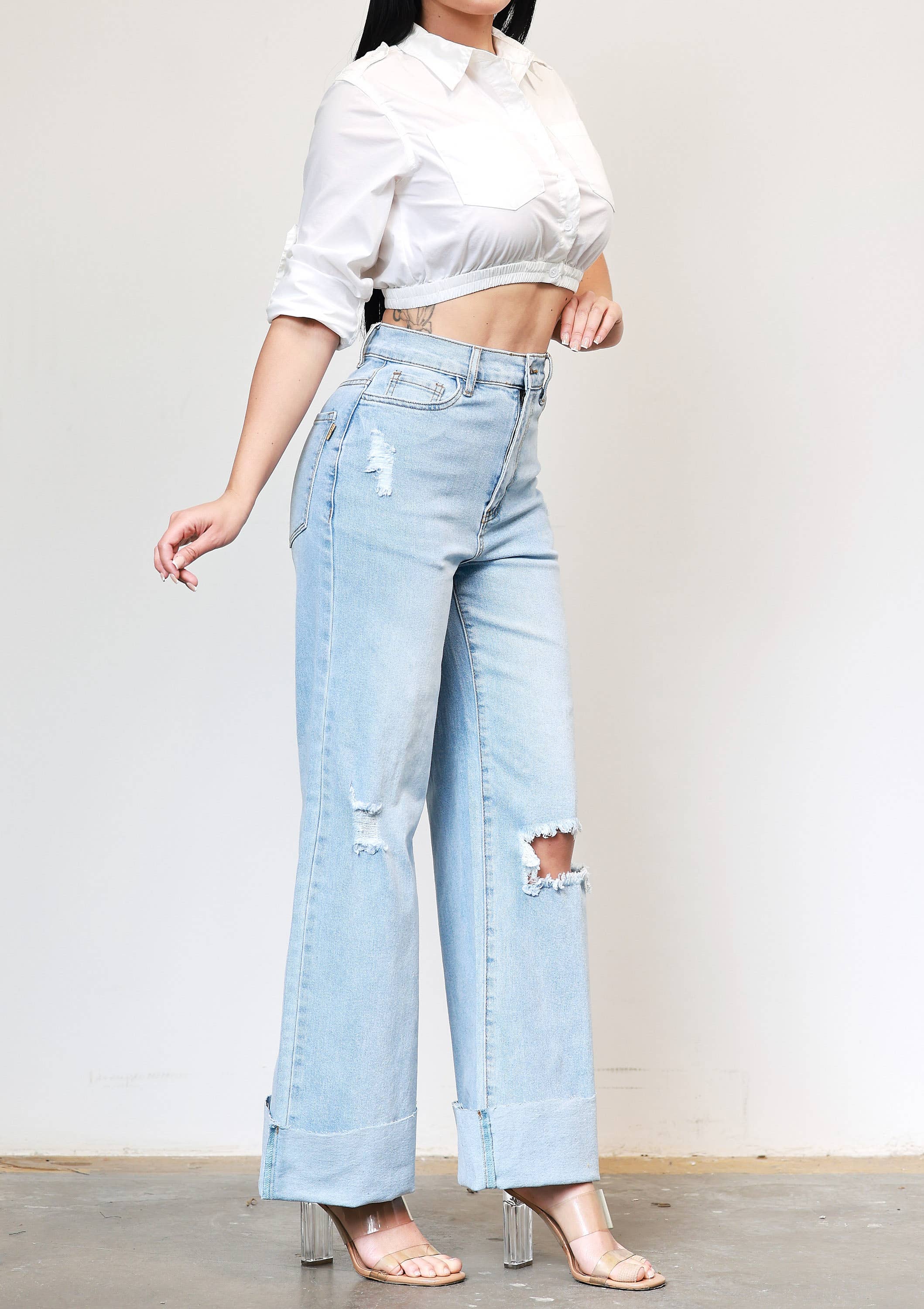 Vibrant M.i.U – Großhandel Jeans – Damen – Weite High-Rise-Jeans mit Komfort-Stretch11