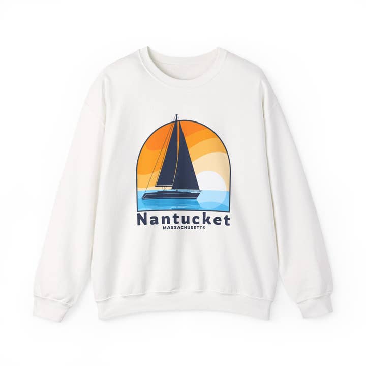 Nantucket, Massachusetts Sweatshirt - Sailboat for wholesale by Hey Mountains