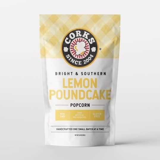 Citronpund kage popcorn for engroshandel hos Corks Popcorn