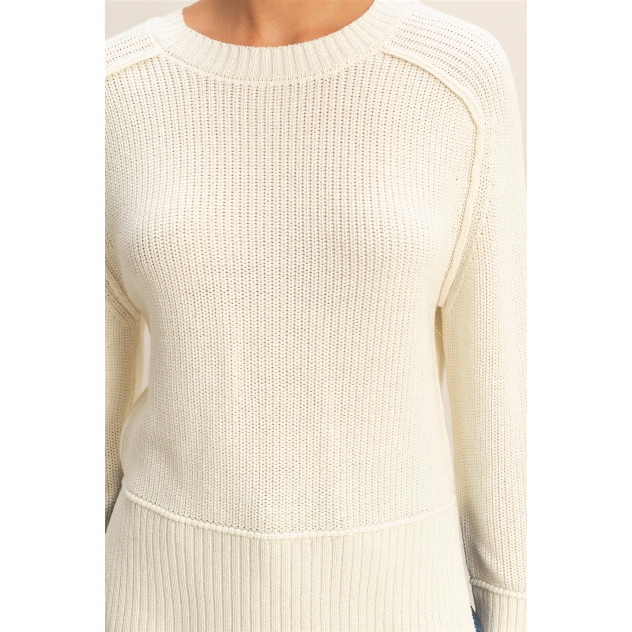 HYFVE - Wholesale Knit Sweater - Women's - Raglan Long Sleeve Side Slit Sweater23