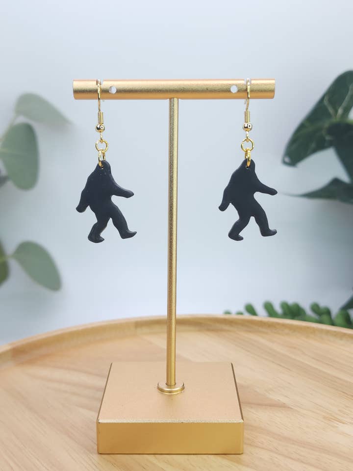Black Bigfoot Earrings for wholesale by Erica Halliman Creations