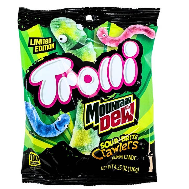 Trolli Mountain Dew Gummy Sour Crawlers 4.25 oz 12ct for wholesale by Long Island Candy Factory