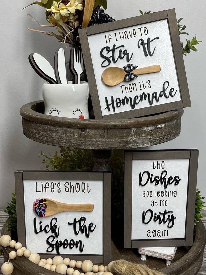 Farmhouse Kitchen and Everyday 3D Wood Signs Decor for wholesale by Climbing Branches