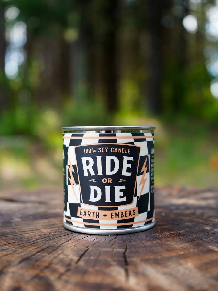Ride Or Die | Earth & Embers 8oz Soy Candle for wholesale by Ambush Candle Co.