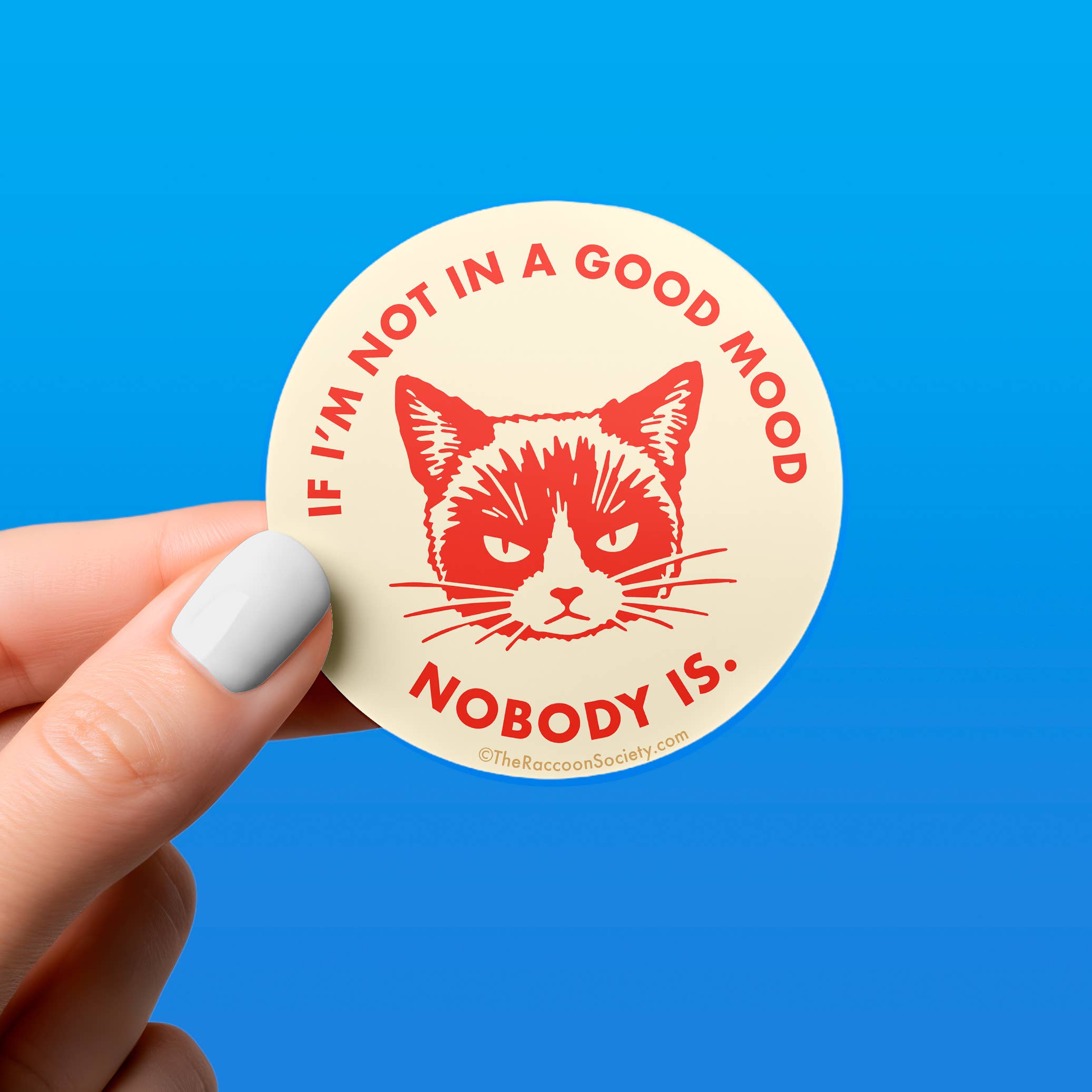 The Raccoon Society - Wholesale Sticker - Not in a Good Mood Sticker