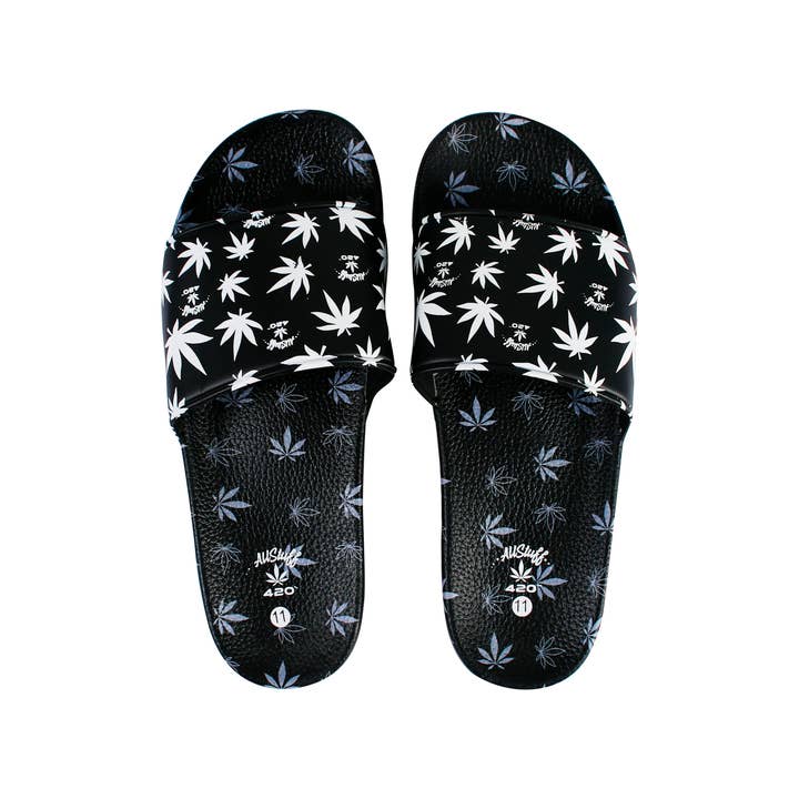 Novelty Brands - Wholesale Sandals - Men's - Himpy Slides - Mens Cookies and Cream Black Sandal - 1 Pair Per Pack