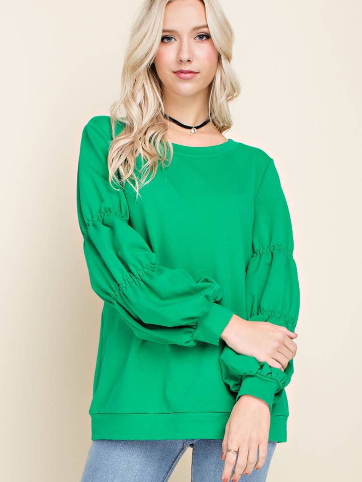 Jersey de felpa francesa con manga abullonada para venta al por mayor de Ambi Design