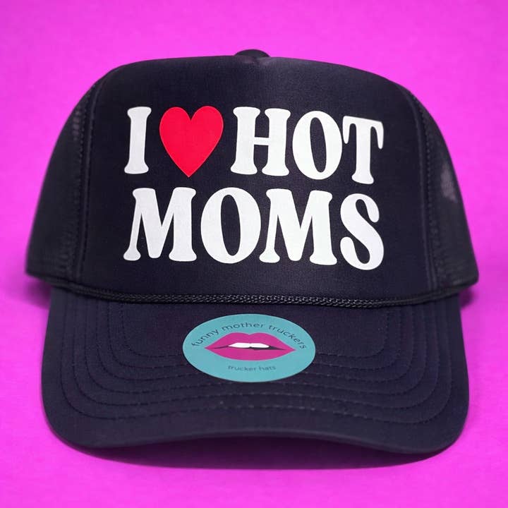 J'AIME LES MAMANS SEXY CASQUETTE DE CAMIONNEUR pour la vente par Funny Mother Truckers