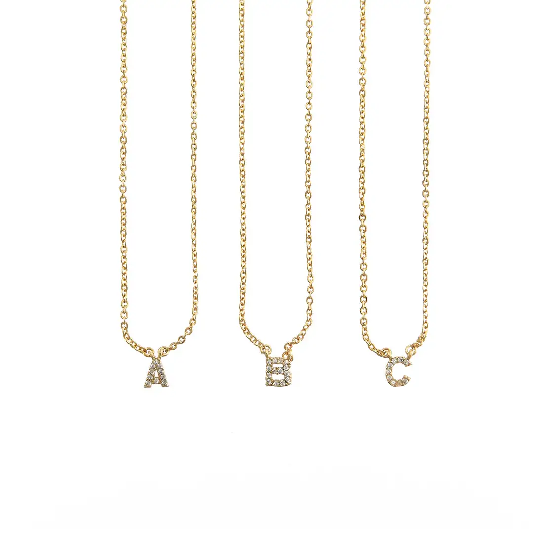 Brenda Grands Jewelry - Wholesale Jewelry Set - 18K Gold Dainty Shiny Initial Necklace - Set of 161