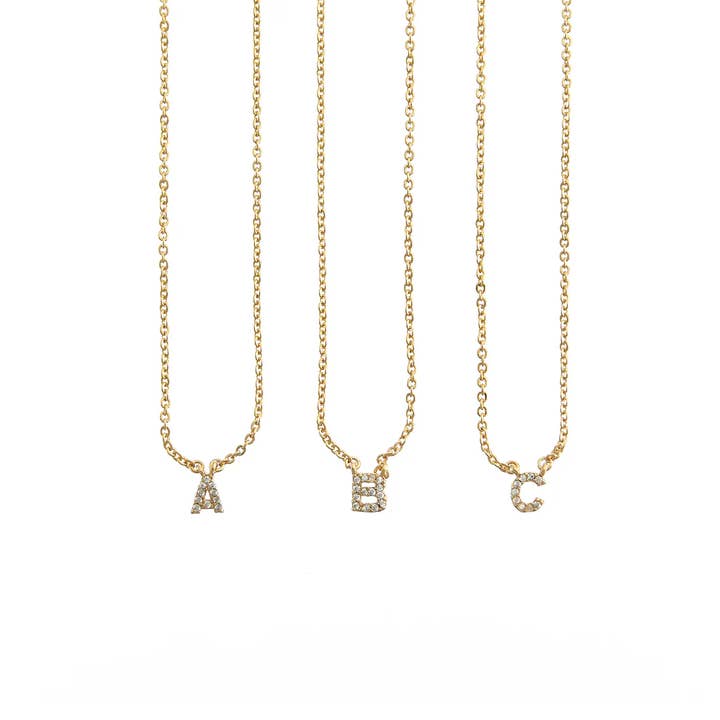 Brenda Grands Jewelry - Wholesale Jewelry Set - 18K Gold Dainty Shiny Initial Necklace - Set of 161