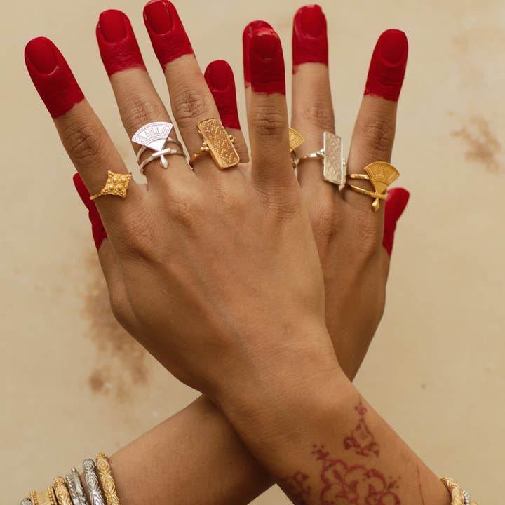 Nakila Collective – Anel de banda por atacado – Anel Senja - Vermeil 22k4