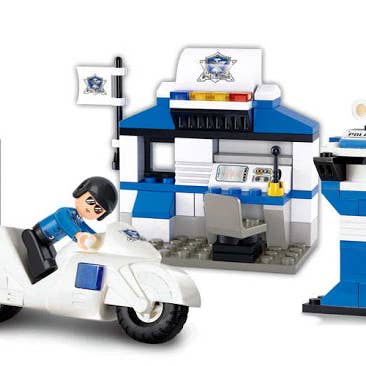 Texas Toy Distribution - Wholesale Building Set - Kids - Small City Police Station Building Brick Kit (86 Pcs)1