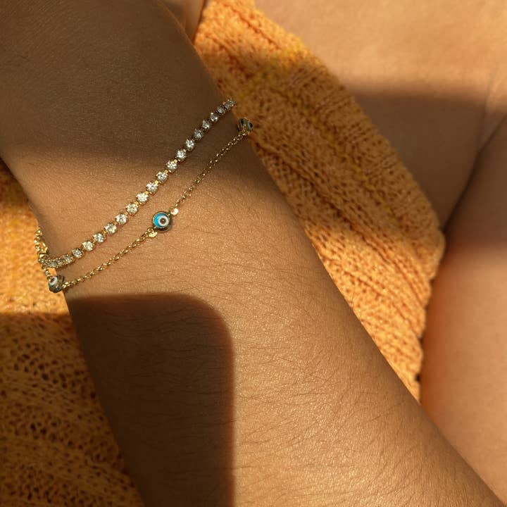 Kimiya Designs - Wholesale Charm/Dangle Bracelet - 14k Evil Eye Bracelet