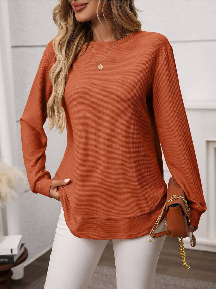 Wholesalesir - Wholesale Tunic - Women's - Waffle Casual Top
