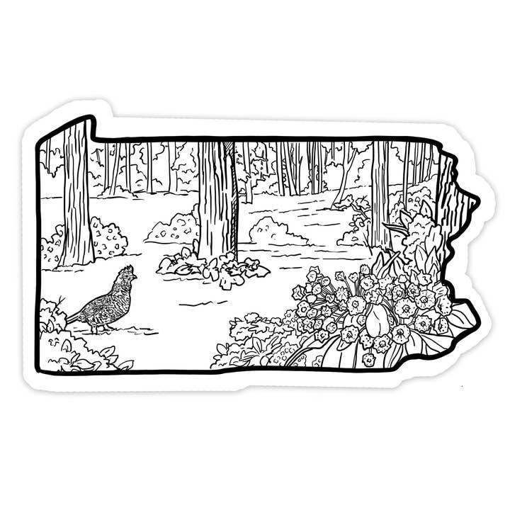 Pennsylvania Sticker for wholesale by Corvidae drawings & designs