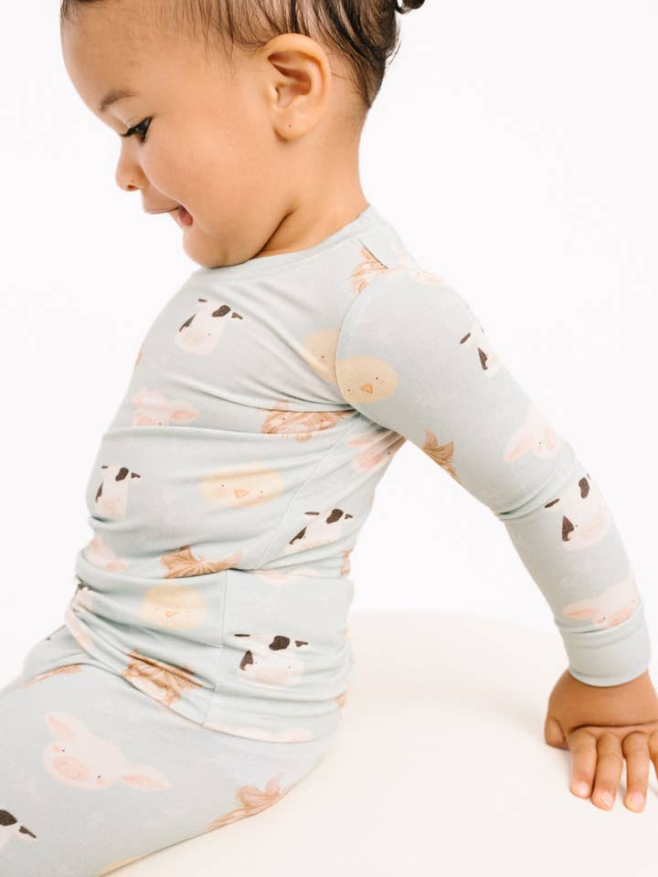Little One Shop - Wholesale Top & Pant Set - Kids - Happy Farm Bamboo Set5