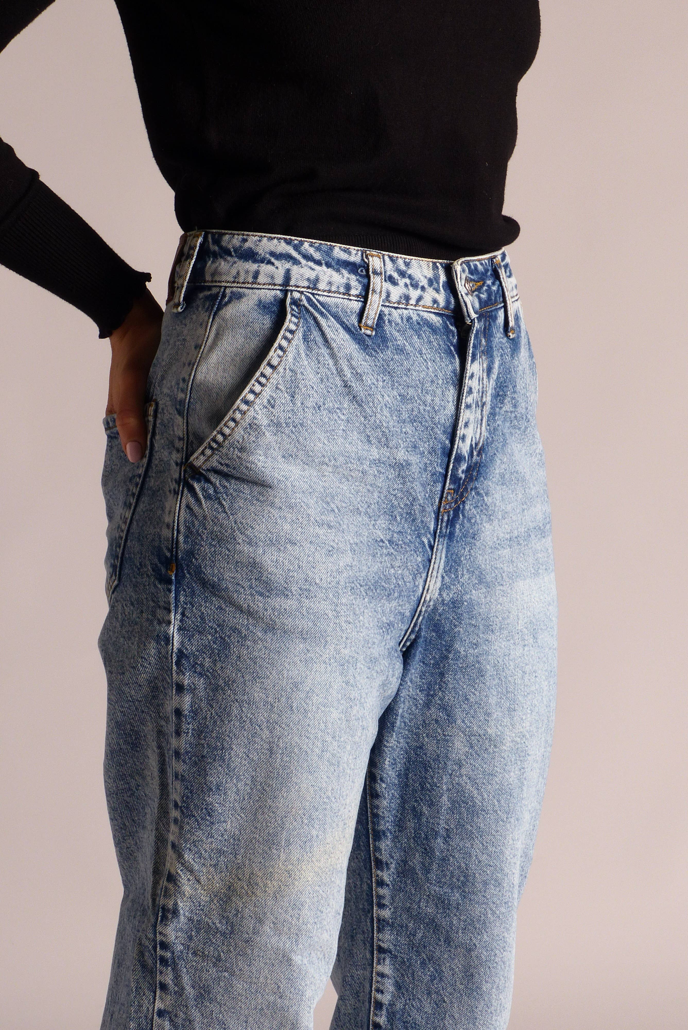 Blue Jean Mom femme -  Taille haute -  mom 80s revisité en vente sur Faire3