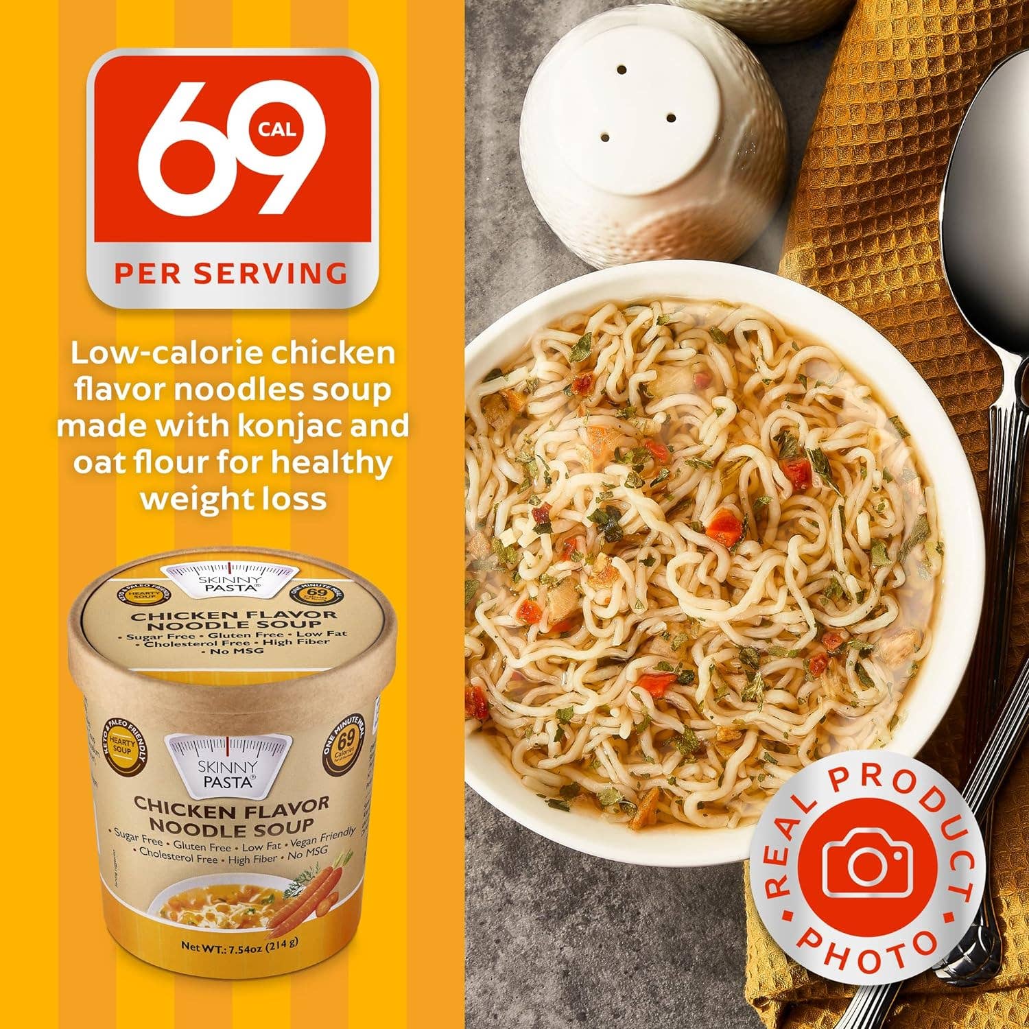 Wholesome Good - Wholesale Soup - Skinny Pasta Chicken Soup 69 Calorie Keto Gluten Free 7.54oz3