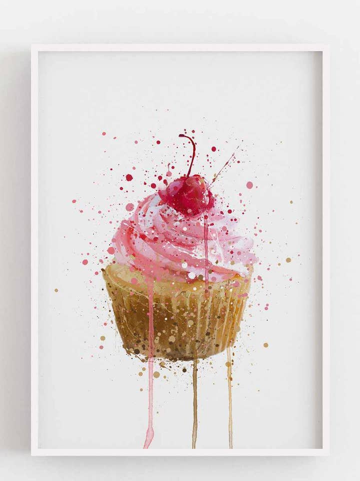 Cake Wall Art Print 'Cupcake' voor wholesale door We Love Prints