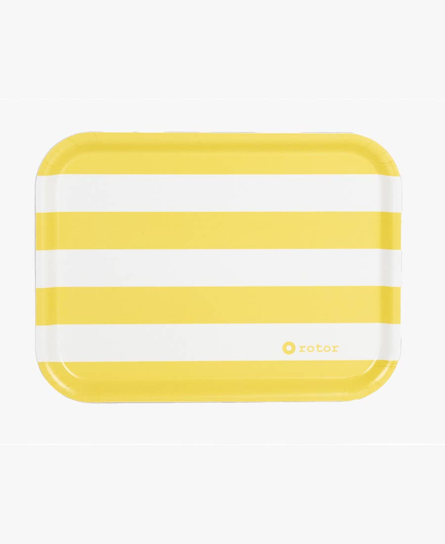 Rotordesign AB - Wholesale Dienblad - Dienblad 'Stripes' geel/wit1