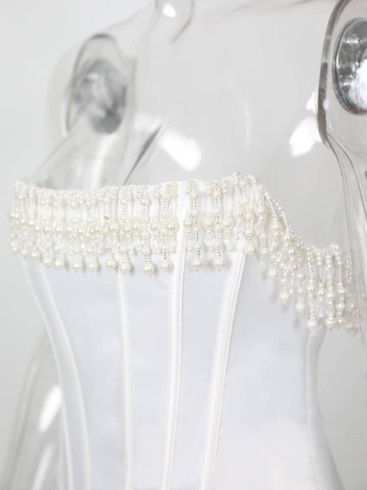 Marayn - Vendita all'ingrosso Vestito - Donna - Abito Senza Maniche Elegante e Sexy con Perle  Caldo16