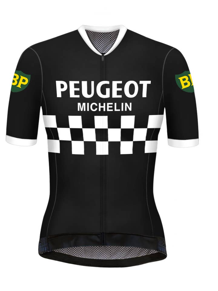 Retro Dame Cykeltrøje Peugeot Sort/Hvid - REDTED for engroshandel hos REDTED