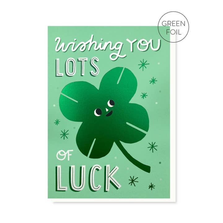 Lucky Clover Good Luck Card | Luxury Foil Card for wholesale by Stormy Knight