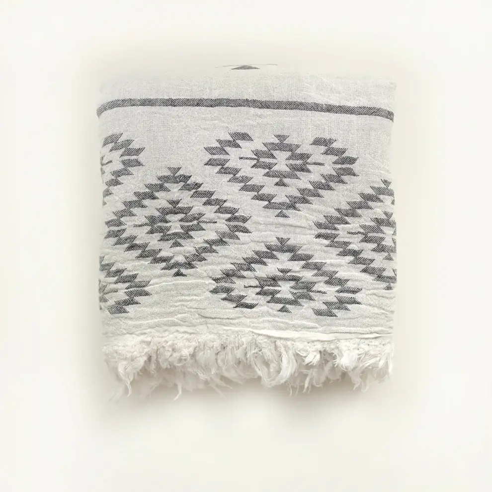 HELLO TURCO Turkish Towels - Wholesale Beach Towel - Kilim Gray Handwoven1