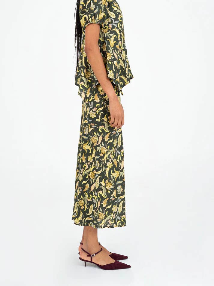 CARMEN SAYS – wholesale Kjol - Dam – Enigma grön kjol med blommönster