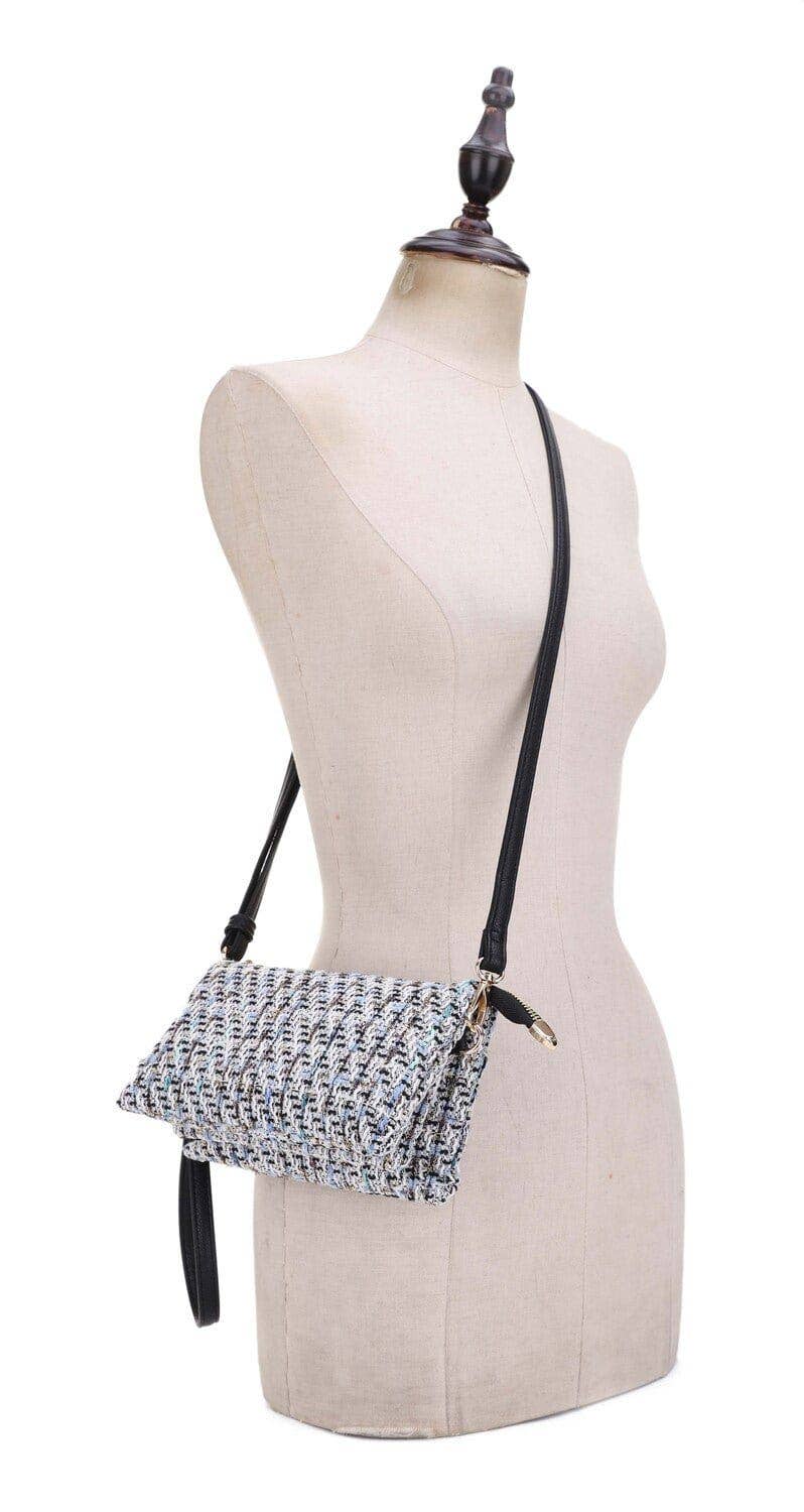 MiMi Wholesale - Wholesale Crossbody Bag - Women's - FC20643 Tweed Three Compartment Crossbody Bag7