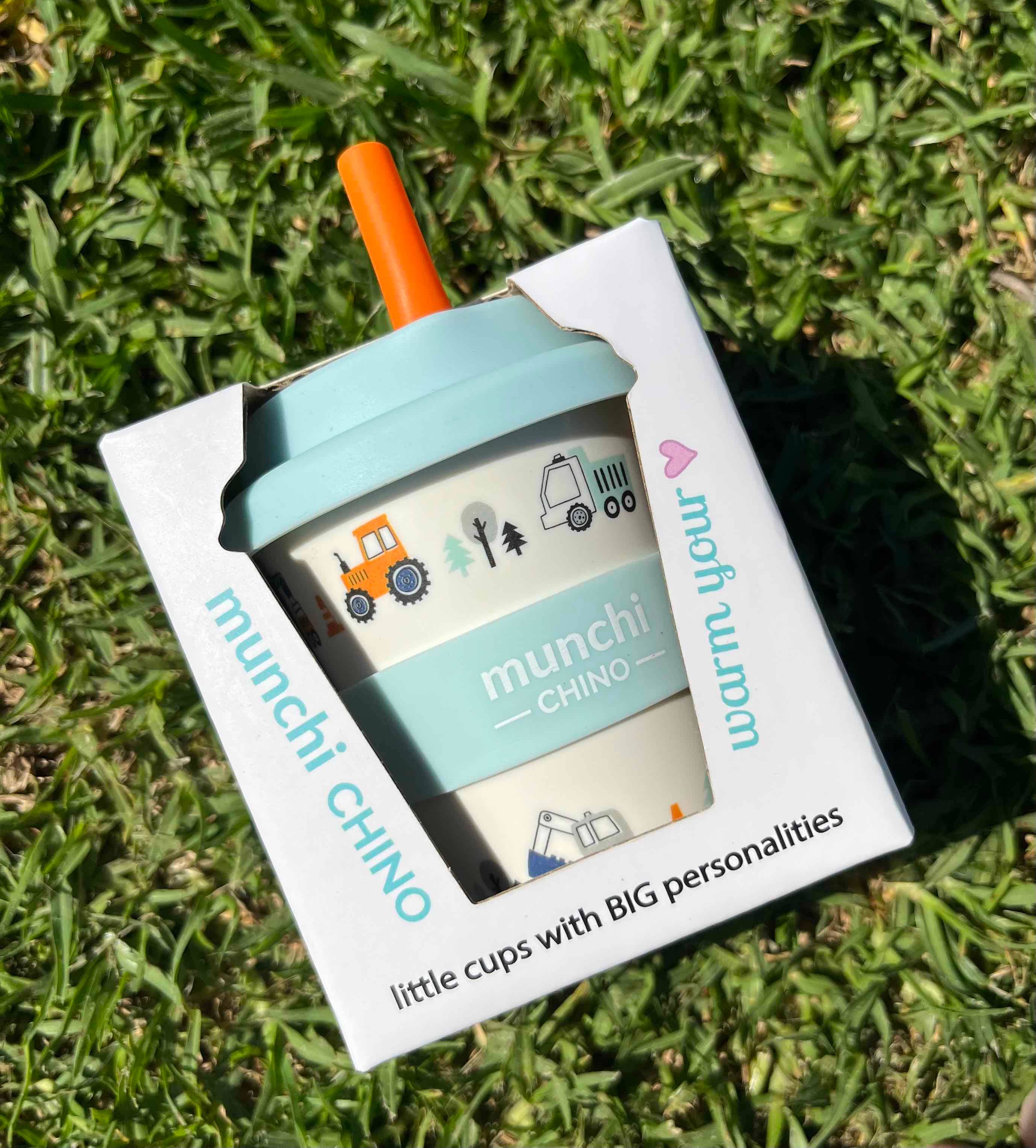 munchi - Wholesale Drinking glass/cup – Kids & Baby - Truck Babychino Cup - Straw Included2