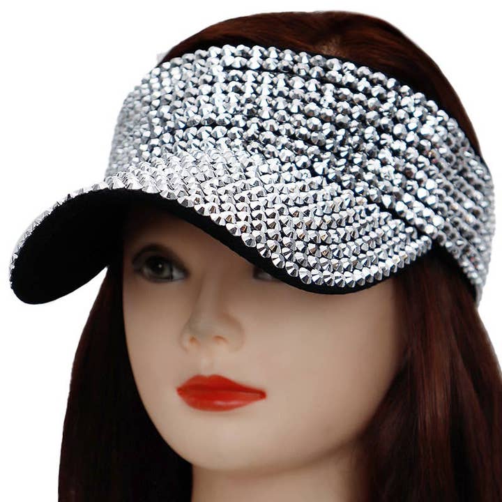 Cap Zone - Vendita all'ingrosso Visiera - Donna - Visiera in acrilico con strass e velcro completa di bling19