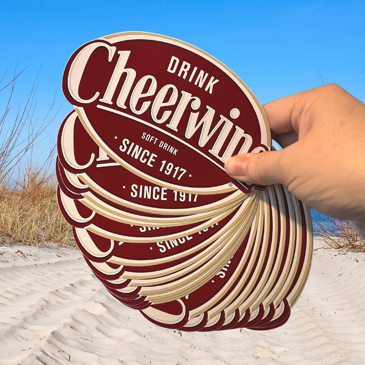 Autocollant pour pare-chocs avec logo de fan Cheerwine, lot de 50 pour la vente par Cheerwine