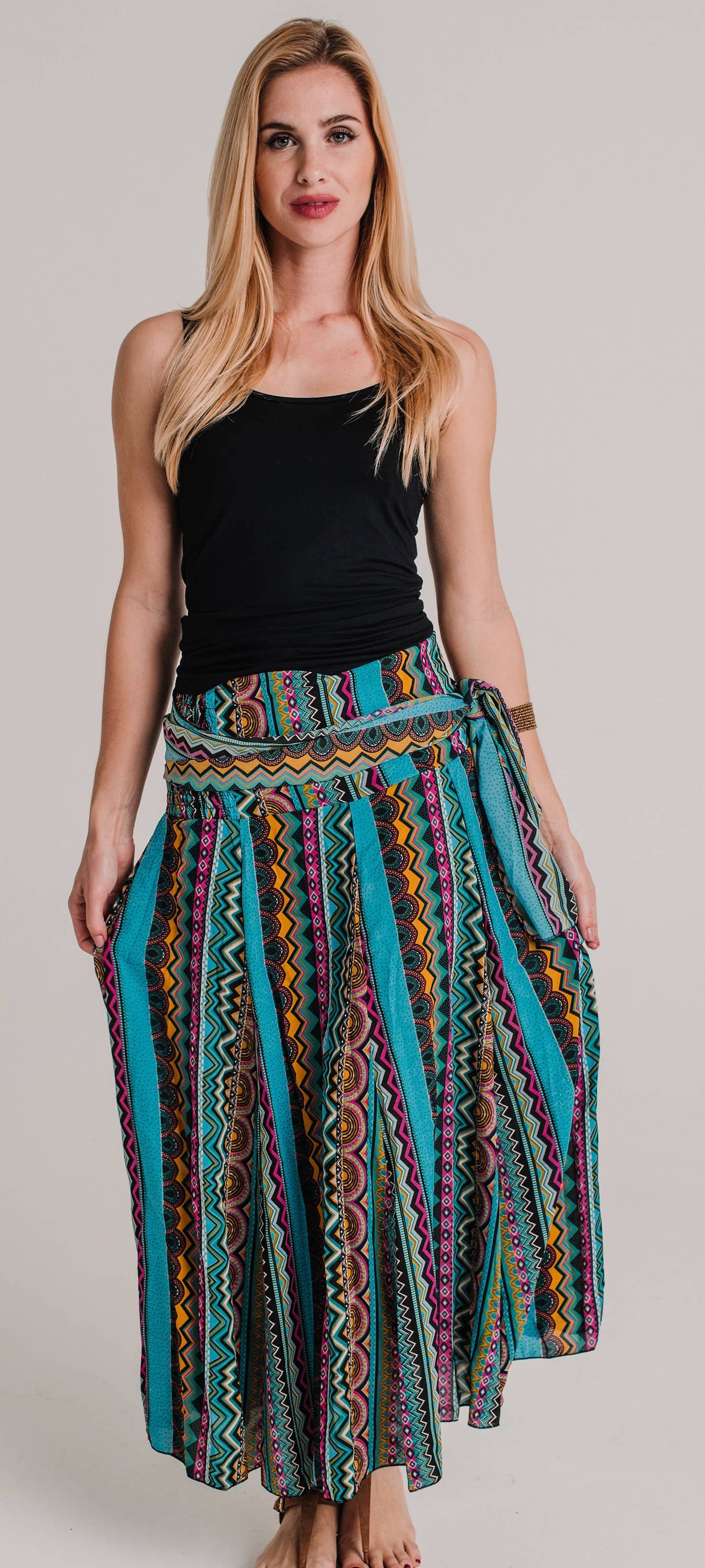 Miss Kitsch - Wholesale Skirt - Women's - Boho Skirt, African Print Skirt, Fluid Flower Plus Size Maxi Boho Dress Skirt, Women's Midi Skirt Clothes Gift For Her1