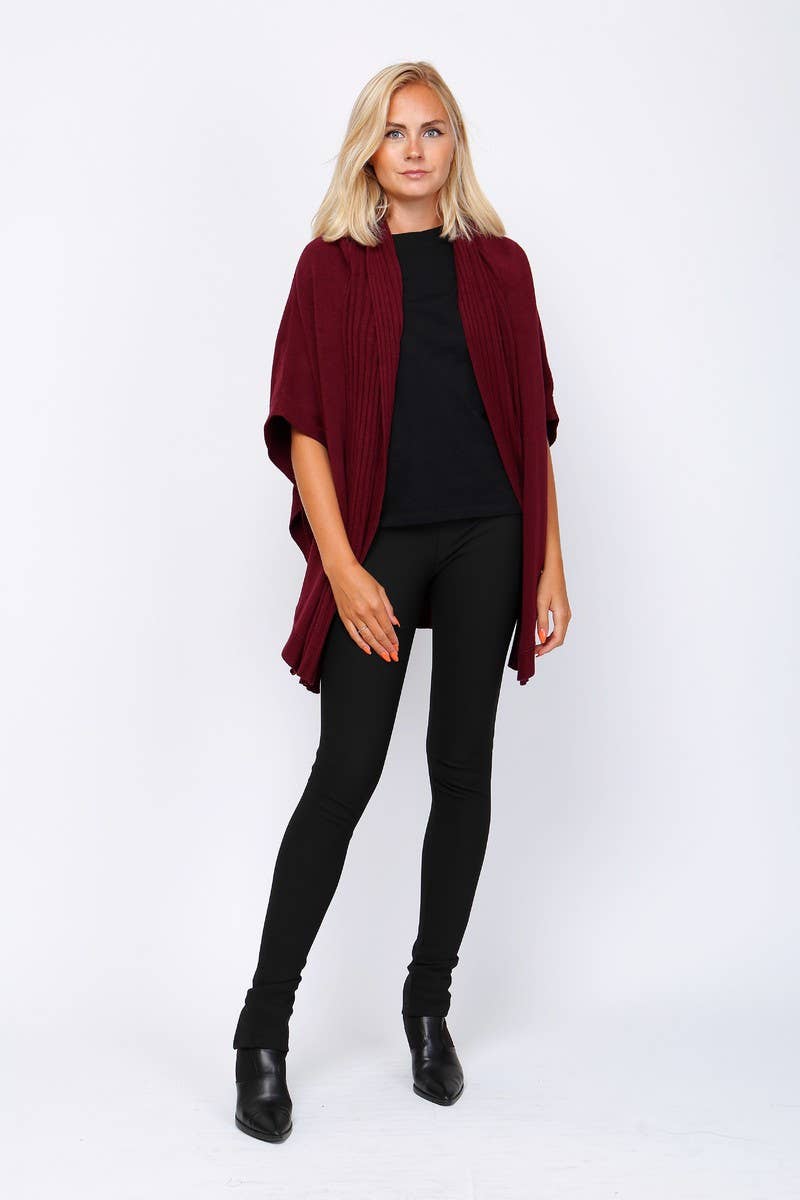 Happy look - Wholesale Cape - Women's - Women's Knit Cape Style Cardigan – Decorative Buttons2