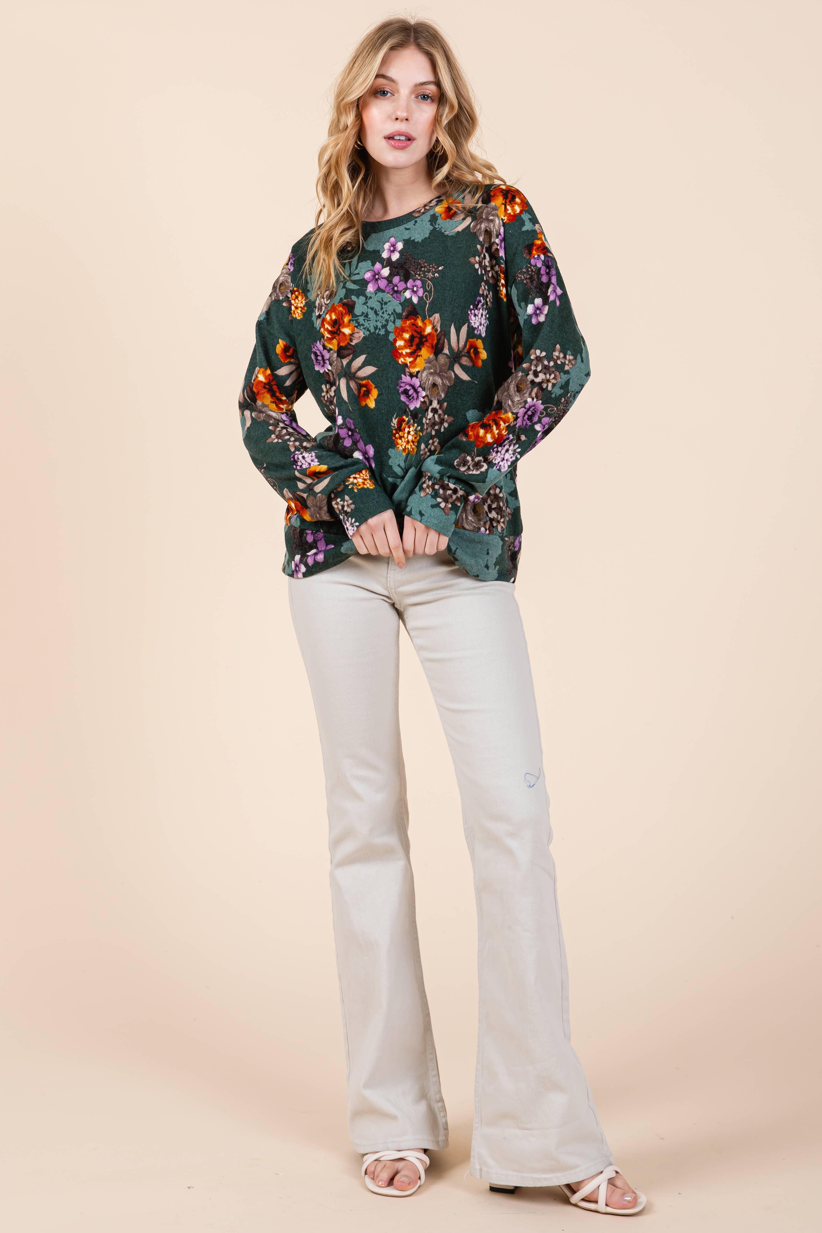 BOMBOM - Wholesale Knit Top - Women's - TL1941 FLORAL KNIT TOP4