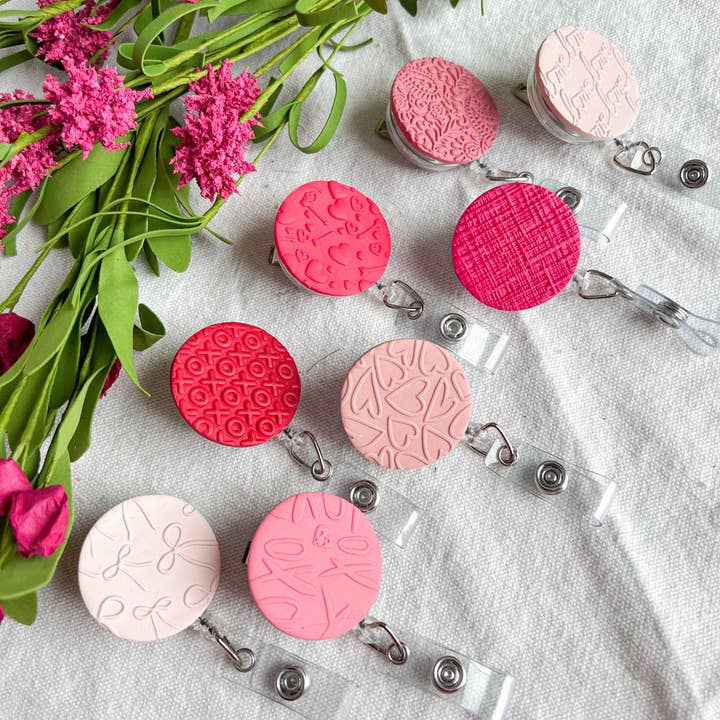 Morning Dew Designs - Wholesale Badge Accessory - Unisex - Hearts, Love and Valentine Retractable Badge Reels0