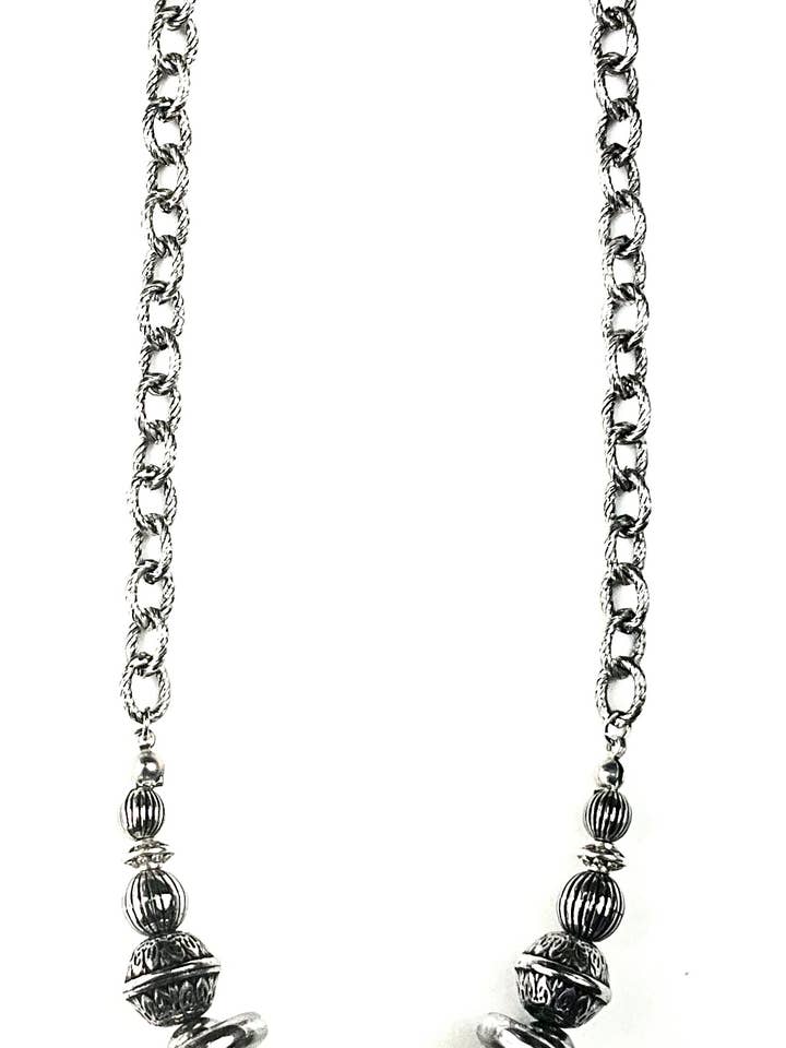 NK SHORT BEADED CENTER W/PUFFED HEART PENDANT for wholesale by Lost & Found Trading