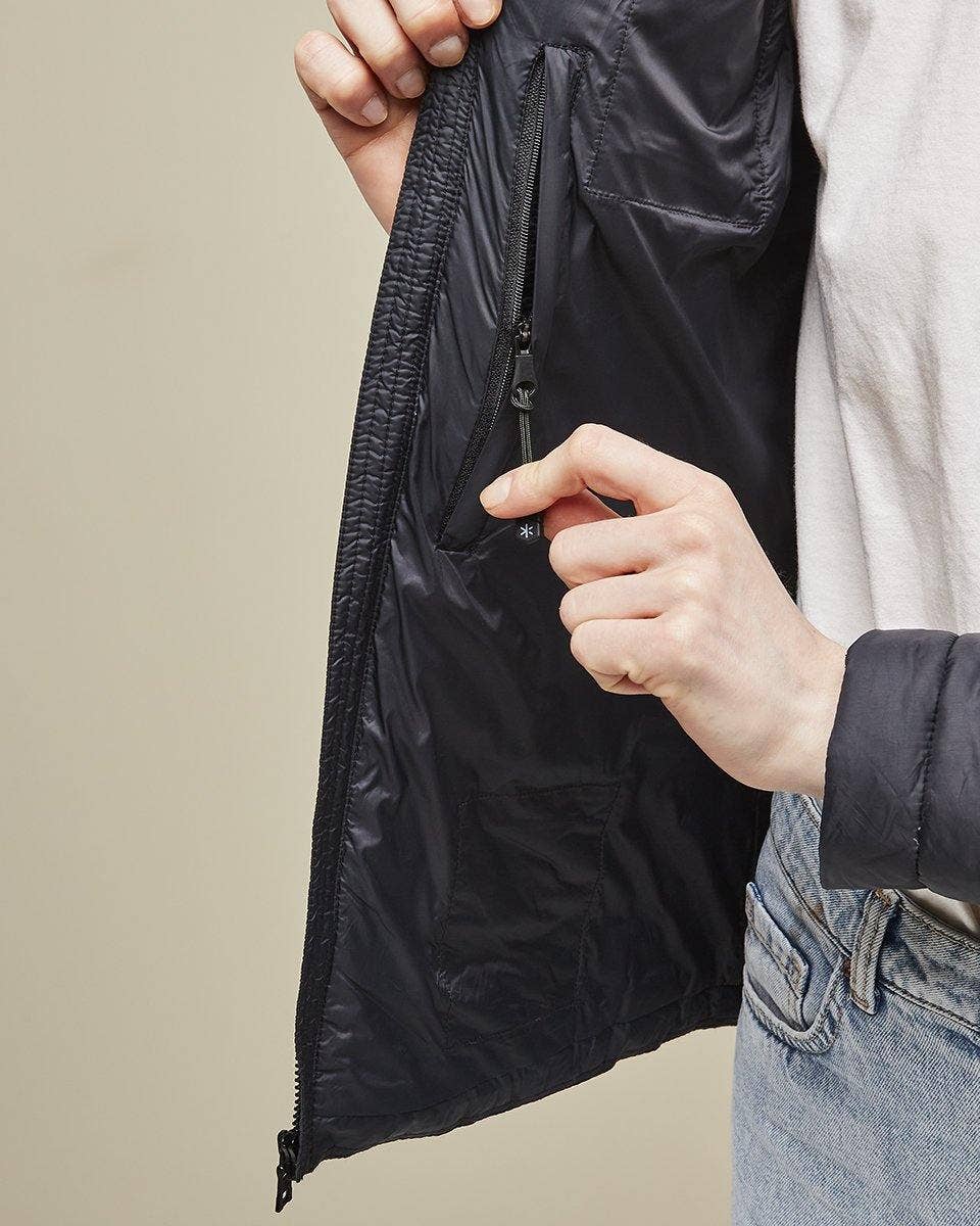 Kelvin Coats – Puffer Jacket - Mulher por atacado – Casaco Aura Aquecido Aquecido Preto8