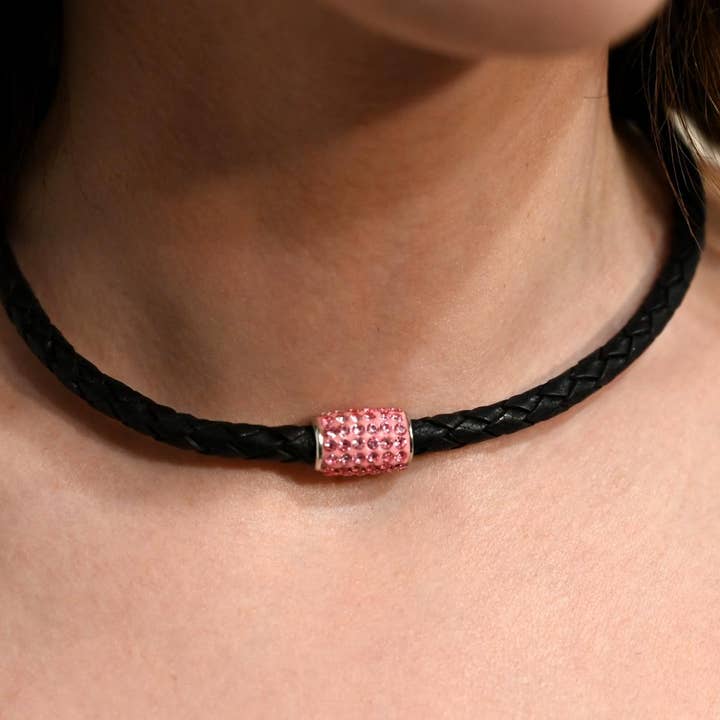 Bigli21 - Wholesale Choker/Collar - Woven Choker with Magnetic Closure and Crystals