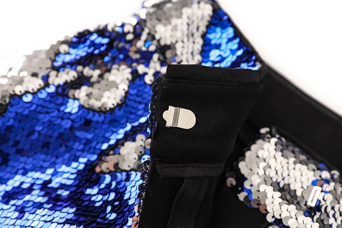 SET097 "Nightclub Sparkle: Sequined Blue & White Suit" for wholesale on Faire10
