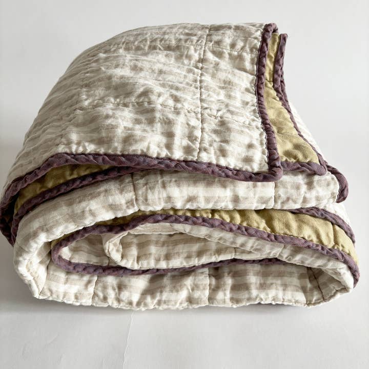 Mathilde - Wholesale Throw Blanket - Simple Lines Desert Grass/Stinson Stripe 1