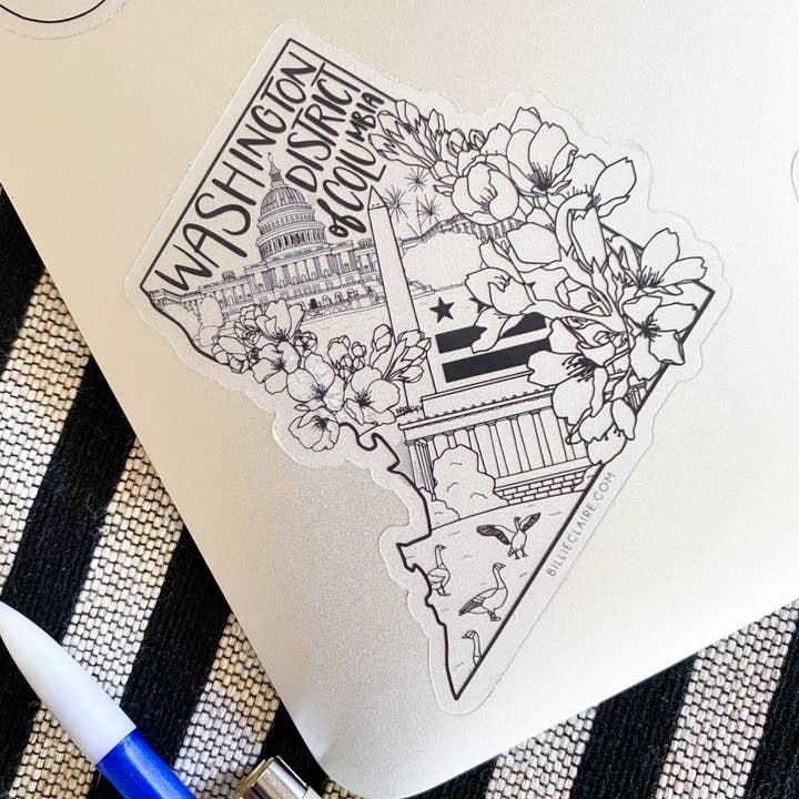 Billie Claire Illustration (Handmade) - Wholesale Sticker - DC Monuments - Vinyl Sticker4