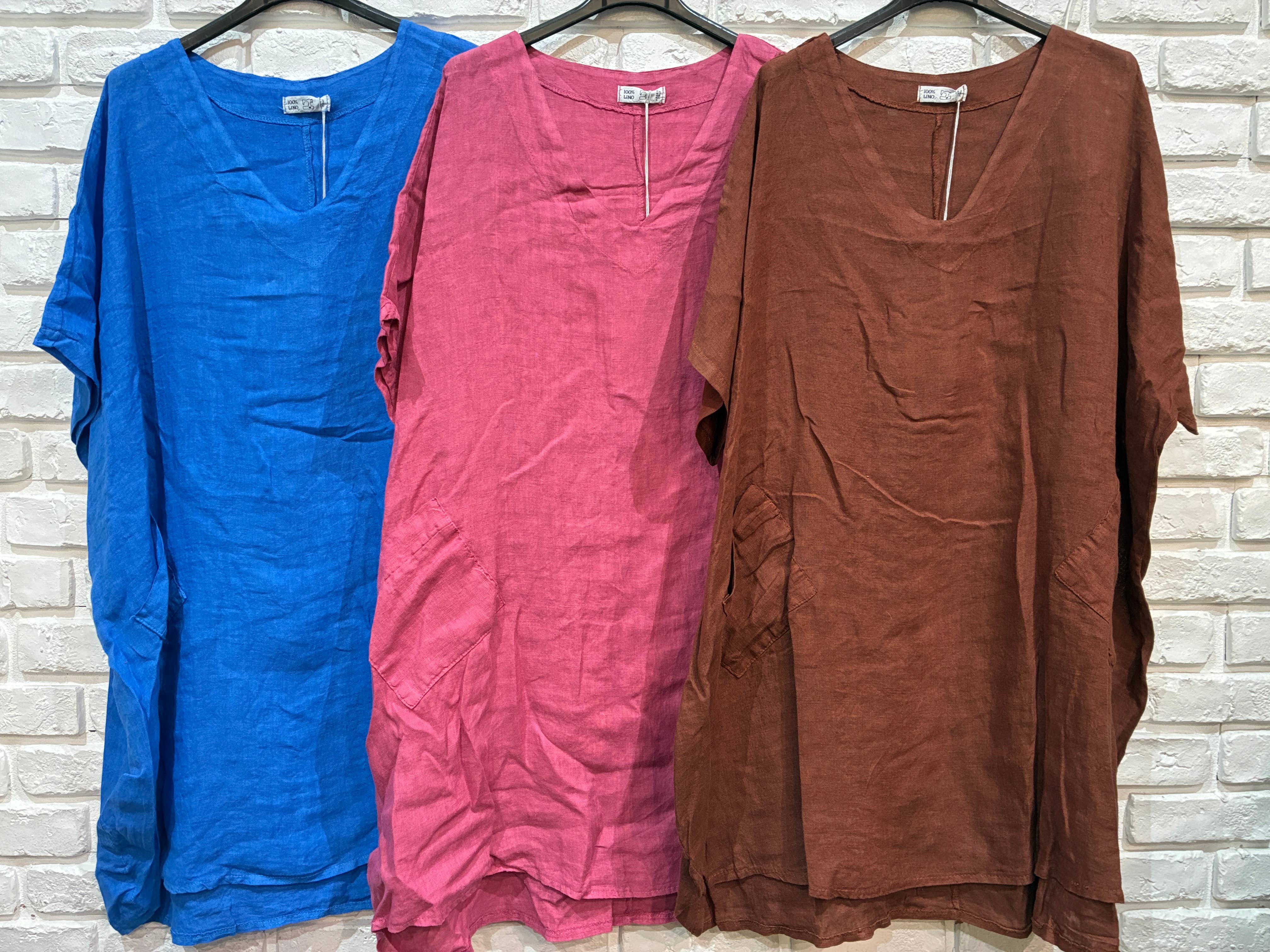 la maison des fibres naturelles - Wholesale Tunic - Women's - Tunic 62804 100% linen made in Italy36