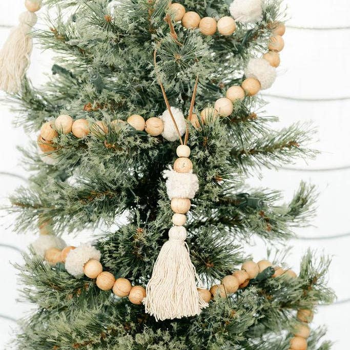 Bead + Pom Ornament for wholesale by New Creation VA